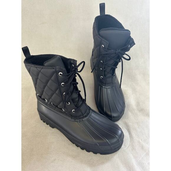 Sperry Top-Sider Women's Black Gosling Duck Rain Boots Size 10 Quilted - Picture 1 of 6